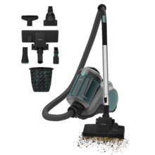 Conga Rockstar Cyclonic Powerbag Aspirapolvere a traino Conga Rockstar Cyclonic Powerbag con potenza massima di 900 W. Questo aspirapolvere, con la possibilità di scegliere tra l'utilizzo con o senza sacchetto. Potente aspirazione di 175 AW e 20 Kpa, in grado di rimuovere tutti i tipi di sporco. Serbatoio da 2 l di capacità con svuotamento facile e igienico. Raggio di azione da 10 m. Include 4 accessori, tra cui un accessorio speciale per animali domestici.