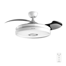 EnergySilence Aero 4360 Invisible Sound Ventilador de techo de 35W con 6 Velocidades, Aspas Retráctiles, Mando a Distancia, Temporizador, Luz LED y Altavoz Bluetooth