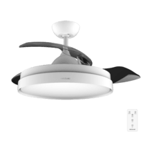 EnergySilence Aero 4300 Invisible White Ventilador de techo de 35W con 6 Velocidades, Aspas Retráctiles, Mando a Distancia y Luz LED con 3 Intensidades.