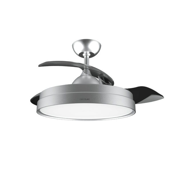 EnergySilence Aero 4300 Invisible Steel Ventilador de Techo de 35W con 6 Velocidades, Aspas Retráctiles, Mando a Distancia y Luz LED con 3 Intensidades