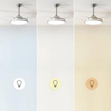 EnergySilence Aero 4300 Invisible Steel Ventilador de Techo de 35W con 6 Velocidades, Aspas Retráctiles, Mando a Distancia y Luz LED con 3 Intensidades