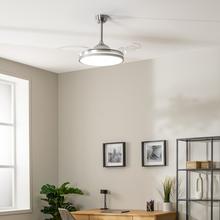 EnergySilence Aero 4300 Invisible Steel Ventilador de Techo de 35W con 6 Velocidades, Aspas Retráctiles, Mando a Distancia y Luz LED con 3 Intensidades