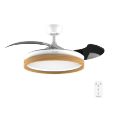 EnergySilence Aero 4320 Invisible Wood&White Ventilador de techo de 35W con 6 Velocidades, Aspas Retráctiles, Mando a Distancia y Luz LED con 3 Intensidades