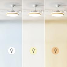 EnergySilence Aero 4320 Invisible Wood&White Ventilador de techo de 35W con 6 Velocidades, Aspas Retráctiles, Mando a Distancia y Luz LED con 3 Intensidades