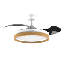 EnergySilence Aero 4320 Invisible Wood&White Ventilador de techo de 35W con 6 Velocidades, Aspas Retráctiles, Mando a Distancia y Luz LED con 3 Intensidades