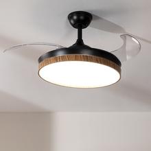EnergySilence Aero 4320 Invisible Wood&Black Ventilador de techo de 35W con 6 Velocidades, Aspas Retráctiles, Mando a Distancia y Luz LED con 3 Intensidades