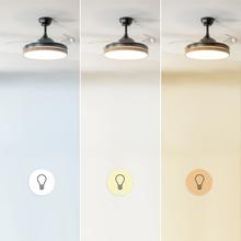 EnergySilence Aero 4320 Invisible Wood&Black Ventilador de techo de 35W con 6 Velocidades, Aspas Retráctiles, Mando a Distancia y Luz LED con 3 Intensidades