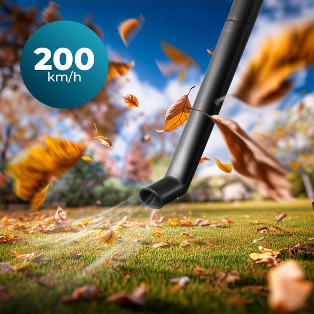 AirForce 2120 FreeMove Souffleur multifonction avec batterie de 21 V. Vitesse jusqu’à 200 km/h. Inclus : accessoires pour aspirer et gonfler. Tuyaux flexible de longue et de courte portée inclus.