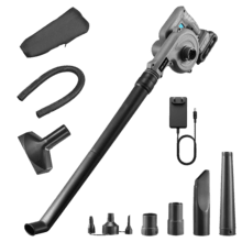 AirForce 2120 FreeMove Souffleur multifonction avec batterie de 21 V. Vitesse jusqu’à 200 km/h. Inclus : accessoires pour aspirer et gonfler. Tuyaux flexible de longue et de courte portée inclus.