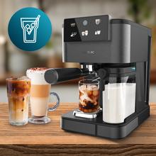 Power Espresso ColdBrew Latte Dark Halbautomatische Kaffeemaschine mit Coldbrew-System, Touchscreen-Display und Milchbehälter.