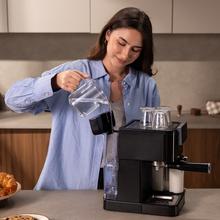 Power Espresso ColdBrew Latte Dark Cafetera semiautomática con sistema Coldbrew, pantalla táctil y depósito de leche.