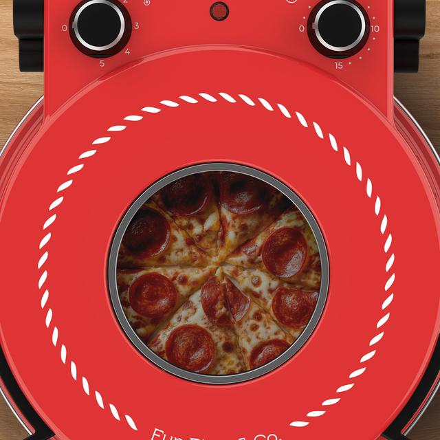 Fun Pizza&Co Mamma Mía Window Horno eléctrico para pizza de 1200 W con ventana, temporizador, temperatura ajustable y palas de acero.