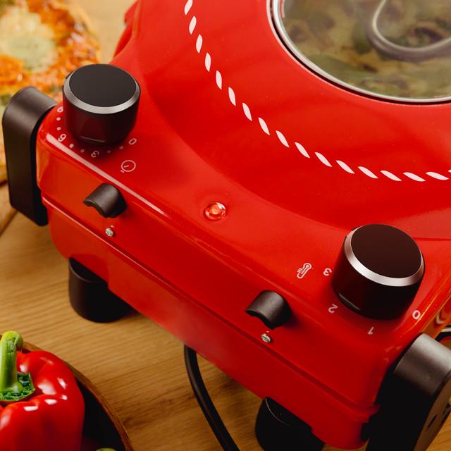 Fun Pizza&Co Mamma Mía Window Forno elettrico per pizza da 1200 W con finestra, timer, temperatura regolabile e pale in acciaio.