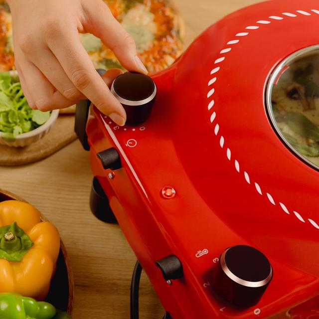 Fun Pizza&Co Mamma Mía Window Forno elettrico per pizza da 1200 W con finestra, timer, temperatura regolabile e pale in acciaio.