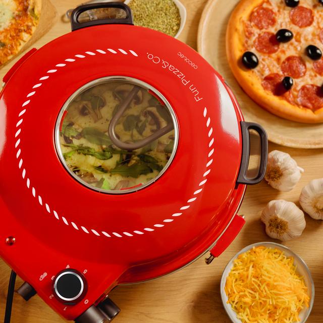 Fun Pizza&Co Mamma Mía Window Forno elettrico per pizza da 1200 W con finestra, timer, temperatura regolabile e pale in acciaio.