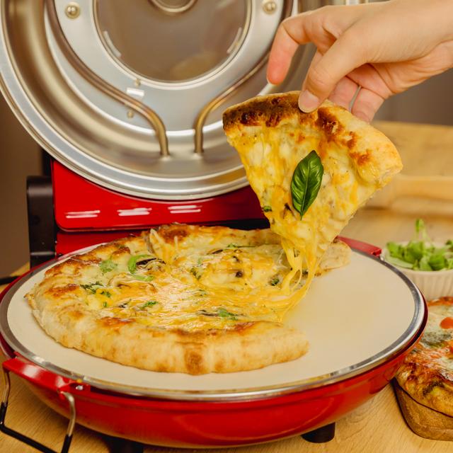 Fun Pizza&Co Mamma Mía Window Forno elettrico per pizza da 1200 W con finestra, timer, temperatura regolabile e pale in acciaio.