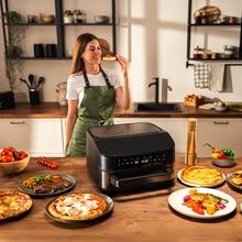 Pizza&Fry 7000 Horno eléctrico para pizza de 7L con pantalla táctil, programas versátiles, temperatura ajustable y piedra para pizza.