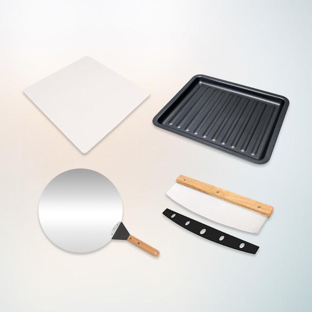 Pizza&Co 500 Max Horno para pizza multifuncional de 13L con control digital, amplio rango de temperatura, ahumado, y accesorios.