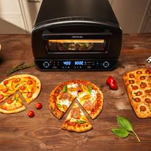 Pizza&Co 500 Max 13-Liter-Multifunktions-Pizzaofen mit digitaler Steuerung, großem Temperaturbereich, Räucherung und Zubehör.