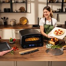 Pizza&Co 500 Max 13-Liter-Multifunktions-Pizzaofen mit digitaler Steuerung, großem Temperaturbereich, Räucherung und Zubehör.