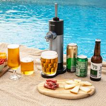 BeerFlow 500 Dispensador portátil para latas y botellas, con control de espuma, fácil de limpiar y almacenar.