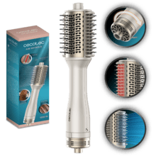 Air DryBold Cepillo de aire con placas calefactoras, 1200W, Seca, Alisa, Moldea, Da Volumen y Desenreda, Generador de Iones, Temperaturas Controladas para Cabello Húmedo y Seco, 3 Modos de Uso, Punta Fría para Moldeado Cómodo
