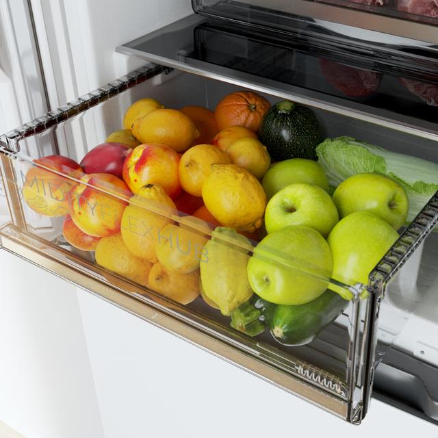 Bolero CoolMarket Combi 335 White E Réfrigérateur-congélateur blanc pose libre, 195,3 cm de hauteur, 59,5 cm de largeur, capacité de 335 L, No Frost, compresseur Inverter Plus, compartiment Fresh Flex 0 ºC avec contrôle de l'humidité, Multi AirFlow, Fast Cooling et Fast Freezing, bac à fruits et légumes, lumière LED, contrôle électronique, porte réversible, clayettes en verre et classe E.