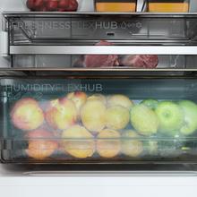 Bolero CoolMarket Combi 335 Grey E Réfrigérateur-congélateur gris pose libre, 195,3 cm de hauteur, 59,5 cm de largeur, capacité de 335 L, No Frost, compresseur Inverter Plus, compartiment Fresh Flex 0 ºC avec contrôle de l'humidité, Multi AirFlow, Fast Cooling et Fast Freezing, bac à fruits et légumes, lumière LED, contrôle électronique, porte réversible, clayettes en verre et classe E.