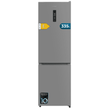 Bolero CoolMarket Combi 335 Grey E Frigorífico combi gris de libre instalación, 195,3cm alto por 59,5cm ancho, Capacidad 335L, No Frost, Compresor Inverter Plus, Cajón temperatura variable Fresh Flex, Cajón con control de humedad,  Multi AirFlow, Fast Cooling y Fast Freezing, Luz Led, Apertura 90º,  Control electrónico, Puerta Reversible, Estantes de cristal y Clase E.