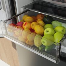 Bolero CoolMarket Combi 335 Black E Réfrigérateur-congélateur noir pose libre, 195,3 cm de hauteur, 59,5 cm de largeur, capacité de 335 L, No Frost, compresseur Inverter Plus, compartiment Fresh Flex 0 ºC avec contrôle de l'humidité, Multi AirFlow, Fast Cooling et Fast Freezing, bac à fruits et légumes, lumière LED, contrôle électronique, clayettes en verre et classe E.