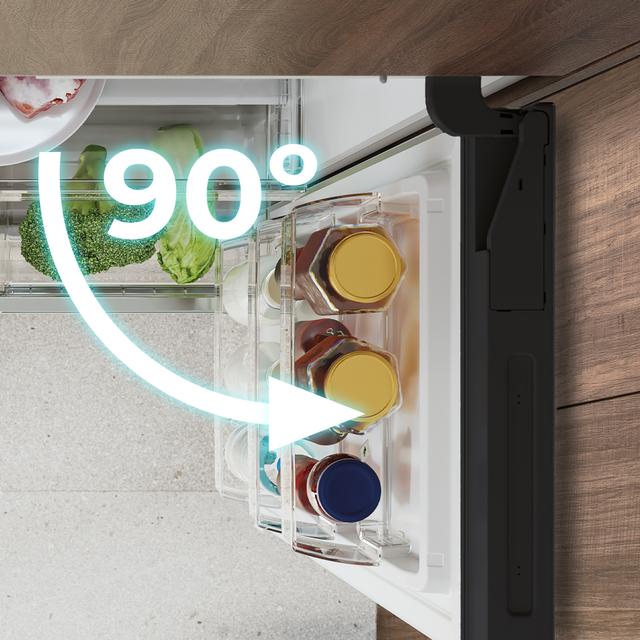 Bolero CoolMarket Combi 335 Black E Frigorífico combi negro de libre instalación, 195,3cm alto por 59,5cm ancho, Capacidad 335L, No Frost, Compresor Inverter Plus, Cajón temperatura variable Fresh Flex, Cajón con control de humedad,  Multi AirFlow, Fast Cooling y Fast Freezing, Luz Led, Apertura 90º,  Control electrónico, Puerta Reversible, Estantes de cristal y Clase E.