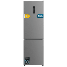 Bolero CoolMarket Combi 335 Inox E Frigorífico combi inox de libre instalación, 195,3cm alto por 59,5cm ancho, Capacidad 333L, No Frost, Compresor Inverter Plus, Cajón temperatura variable Fresh Flex, Cajón con control de humedad,  Multi AirFlow, Fast Cooling y Fast Freezing, Luz Led, Apertura 90º,  Control electrónico, Puerta Reversible, Estantes de cristal y Clase E.
