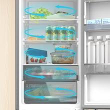 Bolero CoolMarket Combi 335 Dark E Frigorífico combi inox oscuro de libre instalación, 195,3cm alto por 59,5cm ancho, Capacidad 333L, No Frost, Compresor Inverter Plus, Cajón temperatura variable Fresh Flex, Cajón con control de humedad,  Multi AirFlow, Fast Cooling y Fast Freezing, Luz Led, Apertura 90º,  Control electrónico, Puerta Reversible, Estantes de cristal y Clase E.