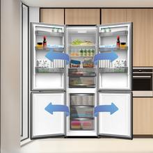 Bolero CoolMarket Combi 335 Dark E Frigorífico combi inox oscuro de libre instalación, 195,3cm alto por 59,5cm ancho, Capacidad 333L, No Frost, Compresor Inverter Plus, Cajón temperatura variable Fresh Flex, Cajón con control de humedad,  Multi AirFlow, Fast Cooling y Fast Freezing, Luz Led, Apertura 90º,  Control electrónico, Puerta Reversible, Estantes de cristal y Clase E.