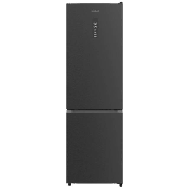 Bolero CoolMarket Combi 335 Dark E Frigorífico combi inox oscuro de libre instalación, 195,3cm alto por 59,5cm ancho, Capacidad 333L, No Frost, Compresor Inverter Plus, Cajón temperatura variable Fresh Flex, Cajón con control de humedad,  Multi AirFlow, Fast Cooling y Fast Freezing, Luz Led, Apertura 90º,  Control electrónico, Puerta Reversible, Estantes de cristal y Clase E.