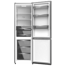 Bolero CoolMarket Combi 335 Dark E Frigorífico combi inox oscuro de libre instalación, 195,3cm alto por 59,5cm ancho, Capacidad 333L, No Frost, Compresor Inverter Plus, Cajón temperatura variable Fresh Flex, Cajón con control de humedad,  Multi AirFlow, Fast Cooling y Fast Freezing, Luz Led, Apertura 90º,  Control electrónico, Puerta Reversible, Estantes de cristal y Clase E.