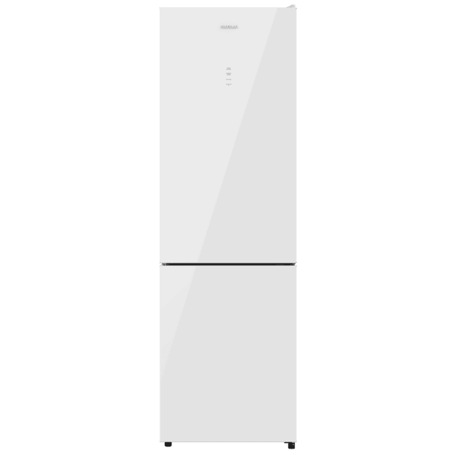 Bolero CoolMarket Combi 335 White Glass E Frigorífico combi cristal blanco de libre instalación, 195,3cm alto por 59,5cm ancho, Capacidad 333L, No Frost, Compresor Inverter Plus, Cajón temperatura variable Fresh Flex, Cajón con control de humedad,  Multi AirFlow, Fast Cooling y Fast Freezing, Luz Led, Apertura 90º,  Control electrónico, Puerta Reversible, Estantes de cristal y Clase E.