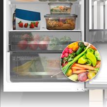 Bolero CoolMarket Combi 335 Black Glass E Frigorífico combi cristal negro de libre instalación, 195,3cm alto por 59,5cm ancho, Capacidad 333L, No Frost, Compresor Inverter Plus, Cajón temperatura variable Fresh Flex, Cajón con control de humedad,  Multi AirFlow, Fast Cooling y Fast Freezing, Luz Led, Apertura 90º,  Control electrónico, Puerta Reversible, Estantes de cristal y Clase E.