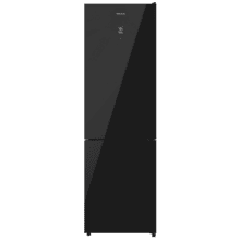 Bolero CoolMarket Combi 335 Black Glass E Frigorífico combi cristal negro de libre instalación, 195,3cm alto por 59,5cm ancho, Capacidad 333L, No Frost, Compresor Inverter Plus, Cajón temperatura variable Fresh Flex, Cajón con control de humedad,  Multi AirFlow, Fast Cooling y Fast Freezing, Luz Led, Apertura 90º,  Control electrónico, Puerta Reversible, Estantes de cristal y Clase E.
