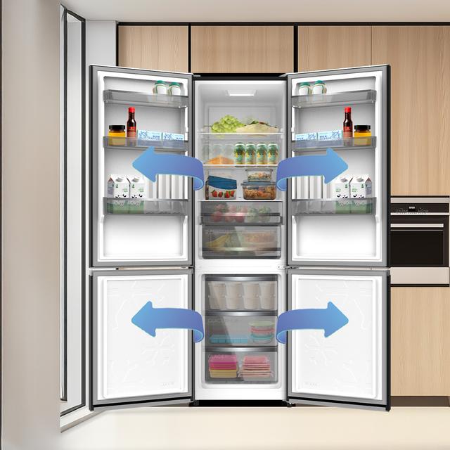 Bolero CoolMarket Combi 335 Black Glass E Frigorífico combi cristal negro de libre instalación, 195,3cm alto por 59,5cm ancho, Capacidad 333L, No Frost, Compresor Inverter Plus, Cajón temperatura variable Fresh Flex, Cajón con control de humedad,  Multi AirFlow, Fast Cooling y Fast Freezing, Luz Led, Apertura 90º,  Control electrónico, Puerta Reversible, Estantes de cristal y Clase E.