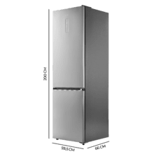 Bolero CoolMarket Combi 405 MC Inox D Frigorífico Combi 2m NoFrost en acabado Inox, Tecnología MAX INSIDE, CoolMatrix, Cajón Convertible Freshness Flex Hub (0ºC/+4ºC/+7ºC), Display FullColor, Compresor Inverter Plus, Ultra Silencioso 37dB, Clase D y Sistema Modo ECO, Fast Cooling, Ultra Fast Freezing y Puerta reversible.