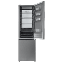 Bolero CoolMarket Combi 405 WL Elite Inox D- Frigorífico Combi Inox con interior Elite Grey y MAX INSIDE, MetalFlex Cooling, Fresh Flex, Elite Grey, ADF+ Antiolores, Display Full Color, Total NoFrost, Puerta Reversible, Compresor Inverter Plus, Ultra Silencioso 37dB, Modo ECO, Ultra Fast Freezing, Fast Cooling, Clase Energética D