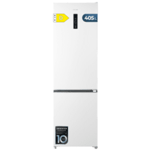Bolero CoolMarket Combi 405 WL White Inox D Refrigerador combinado em aço inoxidável branco com MAX INSIDE, MetalFlex Cooling, Fresh Flex, Elite Grey, ADF+ Anti-odor, Display colorido, Total NoFrost, Porta reversível, Compressor Inverter Plus, Ultra Silencioso 37dB, Modo ECO, Congelamento ultrarrápido, Resfriamento rápido, Classe energética D