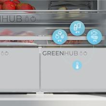 Bolero CoolMarket 4D 456 SBI Inox E Frigorífico 4 Puertas, Semi-Integrable, Ventilación frontal, MetalFlexCooling, Zona convertible (frigorífico-congelador), NoFrost, Esterilización por iones, Extra Capacidad Max Inside 456 Litros, Compresor Inverter Silencioso 35dB, Funciones SuperCool y SuperFreeze, Modo Vacaciones, Display