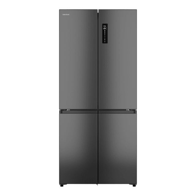 Bolero CoolMarket 4D 456 SBI Dark E Frigorífico 4 Puertas, Semi-Integrable, Ventilación frontal, MetalFlexCooling, Zona convertible (frigorífico-congelador), NoFrost, Esterilización por iones, Extra Capacidad Max Inside 456 Litros, Compresor Inverter Silencioso 35dB, Funciones SuperCool y SuperFreeze, Modo Vacaciones, Display