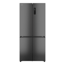Bolero CoolMarket 4D 456 SBI Dark E Frigorífico 4 Puertas, Semi-Integrable, Ventilación frontal, MetalFlexCooling, Zona convertible (frigorífico-congelador), NoFrost, Esterilización por iones, Extra Capacidad Max Inside 456 Litros, Compresor Inverter Silencioso 35dB, Funciones SuperCool y SuperFreeze, Modo Vacaciones, Display