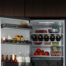 Bolero CoolMarket Combi 409 Black Glass E Frigorífico Combi Cristal Negro, MAX INSIDE con VIP tech, Cool Matrix, Cajón Variable 6 temperaturas con control de humedad, Total No Frost, Compresor Inverter Plus, Multi AirFlow, 409 L, 185x59,5cm, Funciones Fast Cooling y Fast Freezing, Modo Smart, Green HUB XL, Display Exterior, Puertas Reversibles, Botellero, Bandejas Cristal y Clase E.