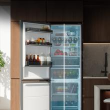 Bolero CoolMarket Combi 409 Black Glass E Frigorífico Combi Cristal Negro, MAX INSIDE con VIP tech, Cool Matrix, Cajón Variable 6 temperaturas con control de humedad, Total No Frost, Compresor Inverter Plus, Multi AirFlow, 409 L, 185x59,5cm, Funciones Fast Cooling y Fast Freezing, Modo Smart, Green HUB XL, Display Exterior, Puertas Reversibles, Botellero, Bandejas Cristal y Clase E.