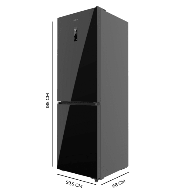 Bolero CoolMarket Combi 409 Black Glass E Frigorífico Combi Cristal Negro, MAX INSIDE con VIP tech, Cool Matrix, Cajón Variable 6 temperaturas con control de humedad, Total No Frost, Compresor Inverter Plus, Multi AirFlow, 409 L, 185x59,5cm, Funciones Fast Cooling y Fast Freezing, Modo Smart, Green HUB XL, Display Exterior, Puertas Reversibles, Botellero, Bandejas Cristal y Clase E.