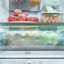 Bolero CoolMarket Combi 409 White C Weißer Kombikühlschrank, Klasse C, MAX INSIDE mit VIP-Technologie, Cool Matrix, Schublade mit variabler 6-Temperatur-Einstellung und Feuchtigkeitskontrolle, Total No Frost, Inverter Plus-Kompressor, Multi AirFlow, 409 l, 185 x 59,5 cm, Schnellkühl- und Schnellgefrierfunktionen, Smart-Modus, Green HUB XL, Außendisplay, Türen wechselbar, Flaschenregal und Glasablagen.